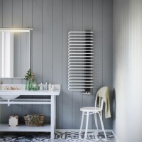 Heban and Soft White Vertical Bathroom Towel Radiator 1200 x 500mm