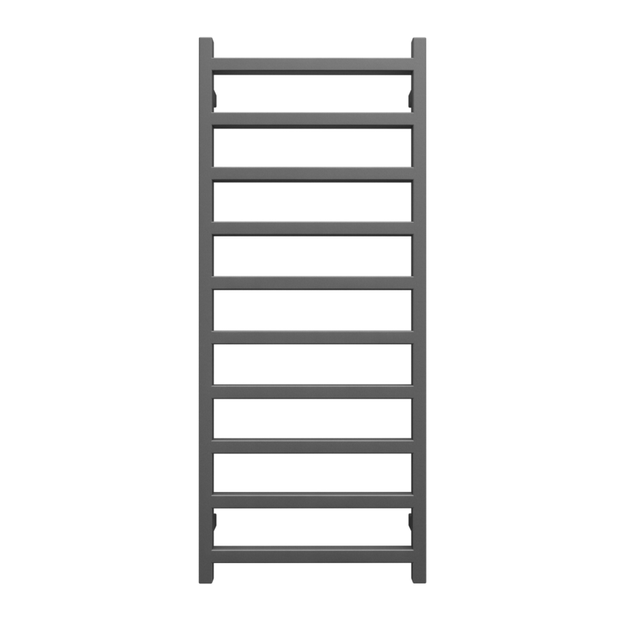 Graphite Vertical Bathroom Towel Radiator with Square Rails 1200 x 500mm