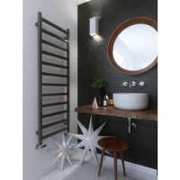 Graphite Vertical Bathroom Towel Radiator with Square Rails 1440 x 500mm