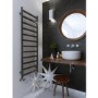 Graphite Vertical Bathroom Towel Radiator with Square Rails 1440 x 500mm