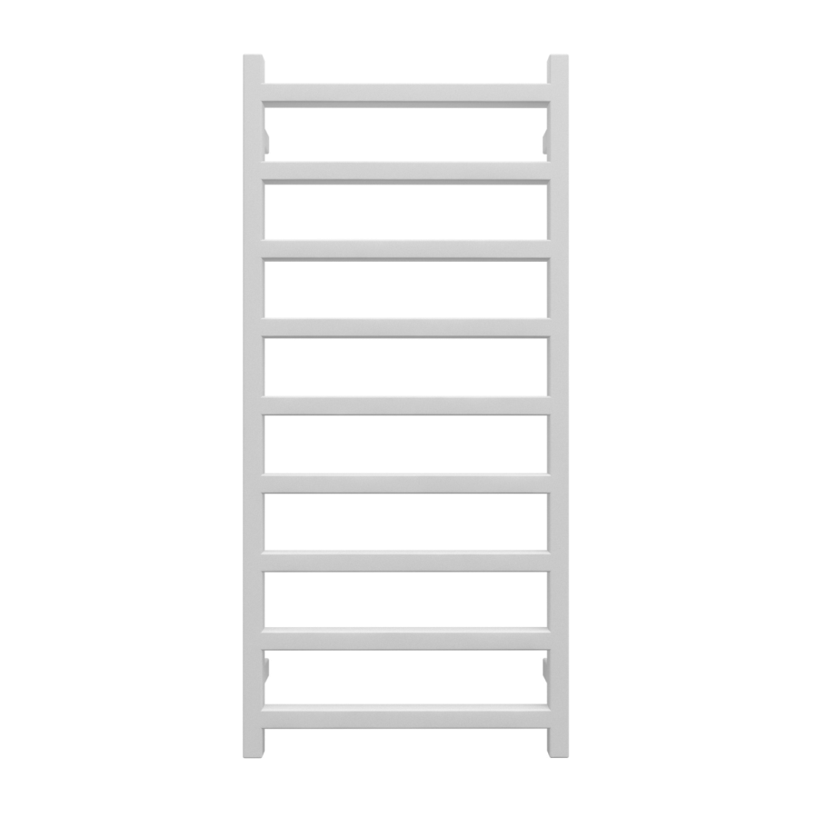 Soft White Vertical Bathroom Towel Radiator with Square Rails 1080 x 500mm