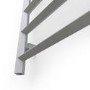 Metallic Silver Vertical bathroom Towel radiator 840 x 400mm
