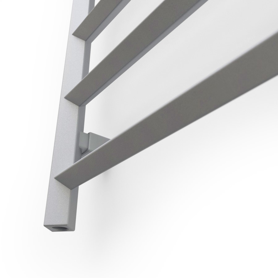 Metallic Silver Vertical bathroom Towel radiator 840 x 400mm