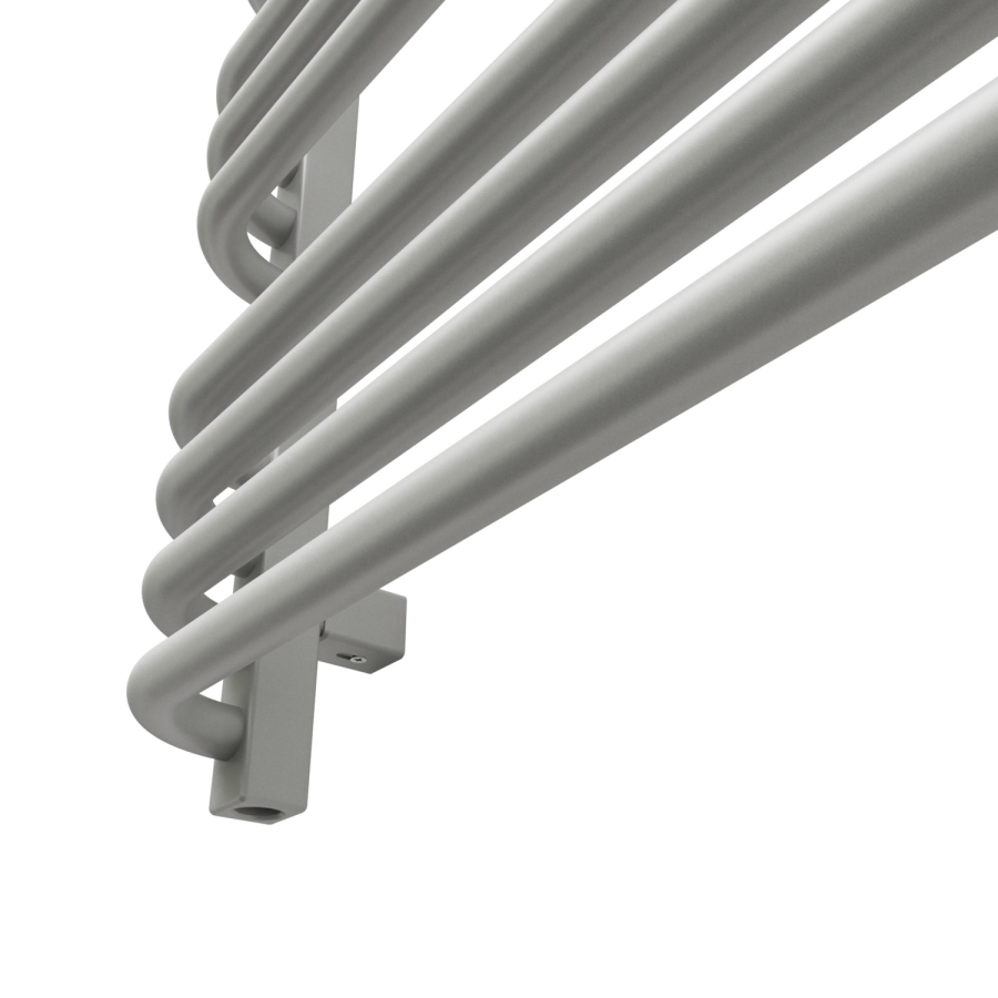 Grey Curved Vertical Bathroom Towel Radiator 760 x 500mm