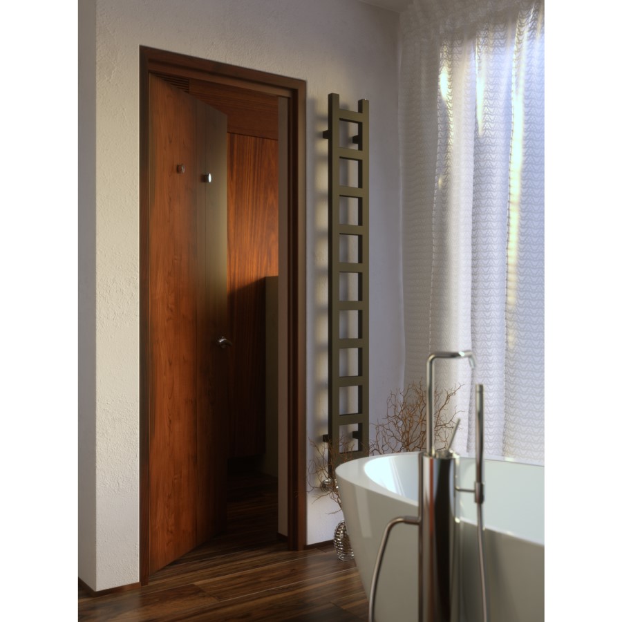 Metallic Grey Slim Vertical Bathroom Radiator 1600 x 200mm