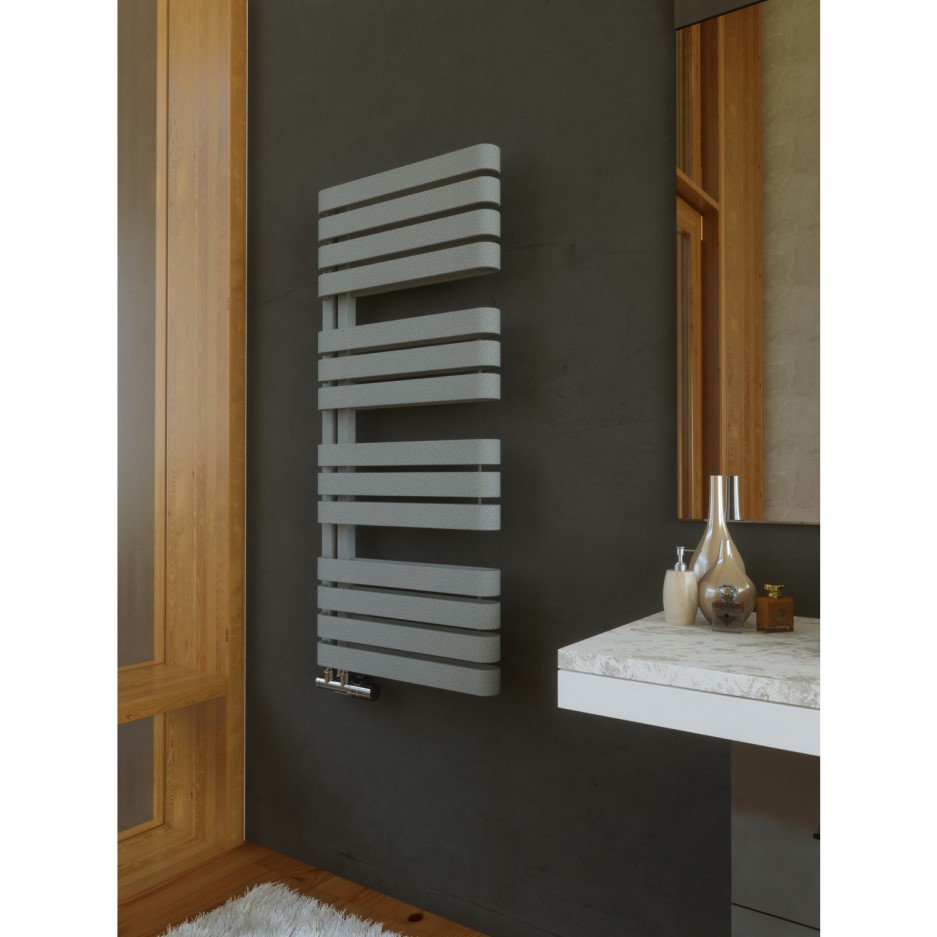 Textured Grey Vertical Bathroom Towel Radiator 1100 x 500mm Better