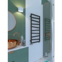 Metallic Black Vertical Bathroom Towel Radiator 1070 x 500mm