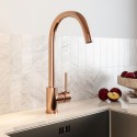 TAMBCSL Single Lever Brushed Copper Monobloc Kitchen Mixer Tap - Enza Tamara