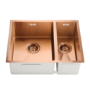 ONLY OPENED - 1.5 Bowl Undermount Copper Stainless Steel Kitchen Sink - Enza Tamara