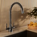 TAMDLAGB Dual Lever Gunmetal Monobloc Kitchen Mixer Tap - Enza Tamara