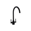 Black Twin Lever Kitchen Mixer Tap - Enza Tamara