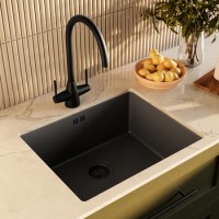 Single Bowl Undermount Black Stainless Steel Kitchen Sink - Enza Tamara Single Bowl Undermount Black Stainless Steel Kitchen Sink - Enza Tamara