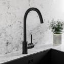 TAMSLMBR Black Single Lever Monobloc Kitchen Mixer Tap - Enza Tamara