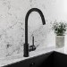 Black Single Lever Monobloc Kitchen Mixer Tap - Enza Tamara