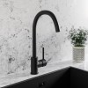 Black Single Lever Kitchen Mixer Tap- Enza Tamara 