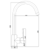 Black Single Lever Kitchen Mixer Tap- Enza Tamara 