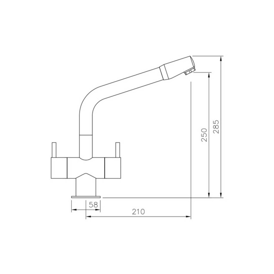 Rangemaster Aquapro Brushed Steel Pull-out Monobloc Tap 