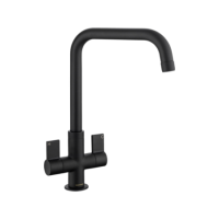 Rangemaster Aquaquad Dual Lever Monobloc Kitchen Mixer Tap - Matt Black