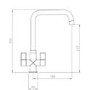 Rangemaster Aquaquad Dual Lever Monobloc Kitchen Mixer Tap - Matt Black