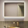 Rectangular Brass Backlit LED Heated Bathroom Mirror 500 x 700mm -Taurus 