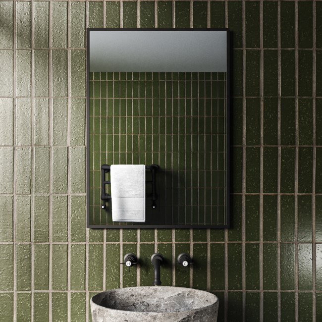 Rectangular Brass Backlit LED Heated Bathroom Mirror 500 x 700mm ...
