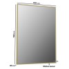 Rectangular Brass Backlit LED Heated Bathroom Mirror 500 x 700mm -Taurus 