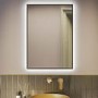 GRADE A2 - Rectangular Black Backlit LED Heated Bathroom Mirror 500 x 700mm -Taurus 