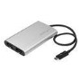 Startech Thunderbolt 3 to Dual DisplayPort Adapter - 4K 60Hz - Mac and Windows Compatible - External video adapter - Thunderbolt 3 - 2 x DisplayPort - Silver