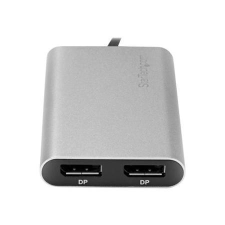 Startech Thunderbolt 3 to Dual DisplayPort Adapter - 4K 60Hz - Mac and Windows Compatible - External video adapter - Thunderbolt 3 - 2 x DisplayPort - Silver