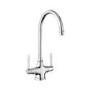 Rangmaster Belfast Chrome Kitchen Mixer Tap with White Handles 