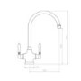 Rangmaster Belfast Chrome Kitchen Mixer Tap with White Handles 