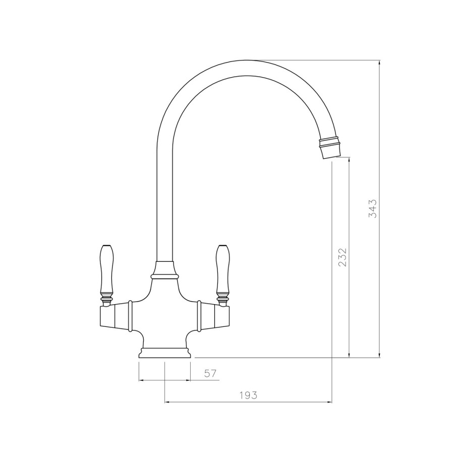 Rangmaster Belfast Chrome Kitchen Mixer Tap with White Handles 