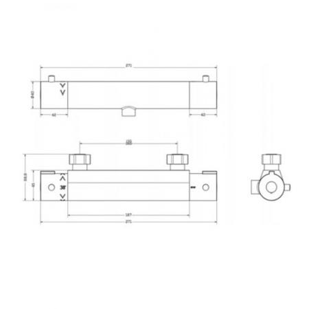 Cool Touch Round Thermostatic Shower Bar Valve