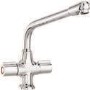 CDA Chrome Twin Lever Quarter Turn Monobloc Kitchen Mixer Tap