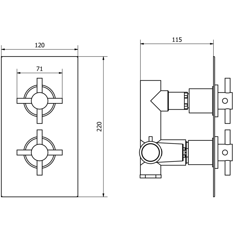 Reno Twin Crosshead Concealed Valve