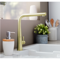 Rangemaster Conical Brushed Brass Single Lever Mixer Kitchen Mixer Tap