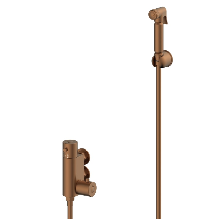 Brushed Bronze Thermostatic Douche Shower / Bidet Shower Spray Kit - Arissa
