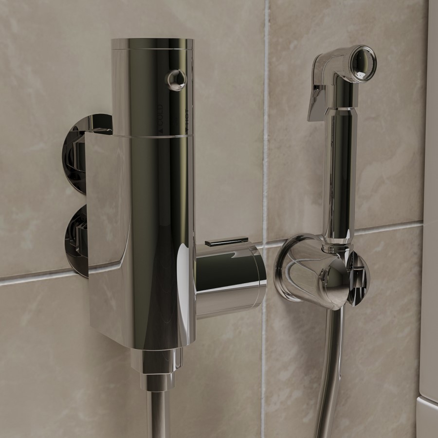 GRADE A1 - Chrome Thermostatic Douche Shower Spray Kit - Arissa