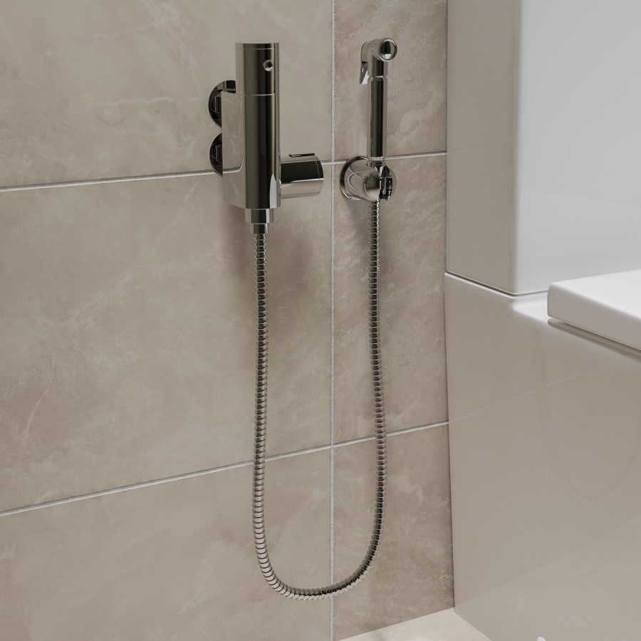 GRADE A1 - Chrome Thermostatic Douche Shower Spray Kit - Arissa