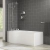 Palham Left Hand P Shape Bath with Side Panel &amp; Shower Screen - 1700 x 700mm