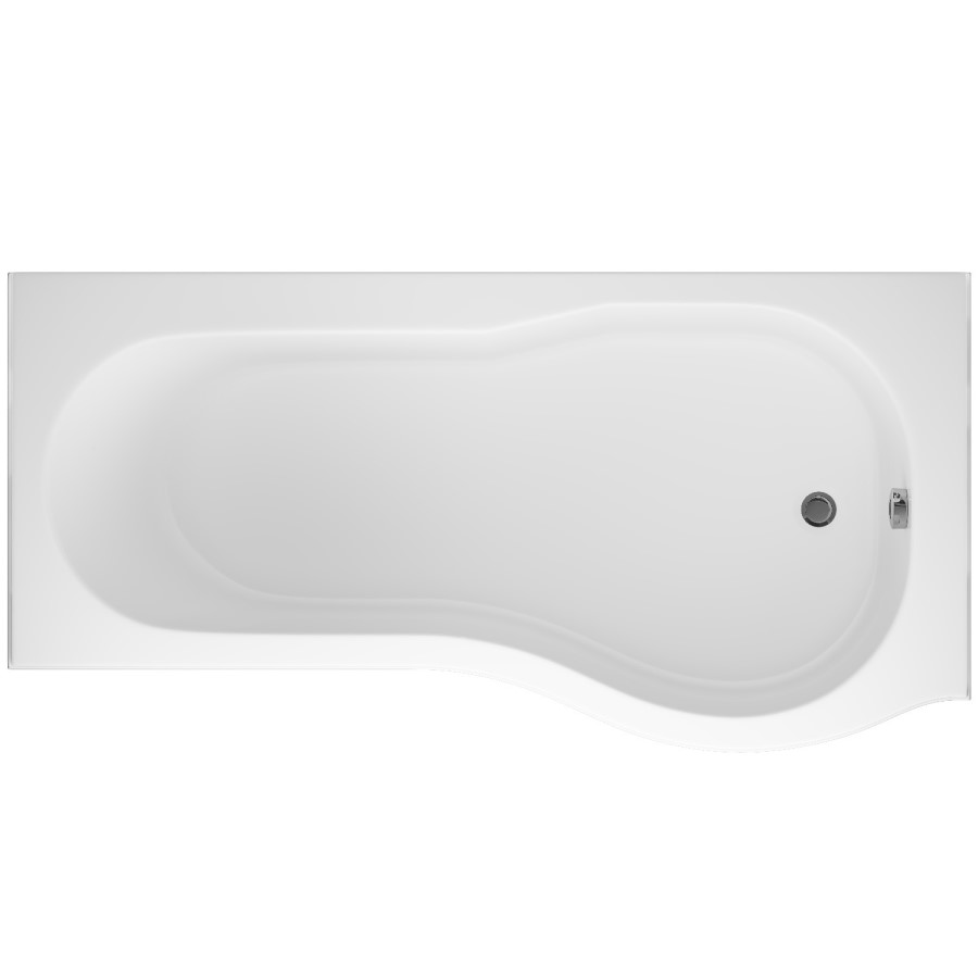 Palham Left Hand P Shape Bath with Side Panel & Shower Screen - 1700 x 700mm