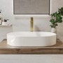 GRADE A1 - White Oval Countertop Basin 600mm - Tennessee