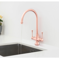 GRADE A2 - Rangemaster Brushed Copper Twin Lever Kitchen Mixer Tap - Estuary