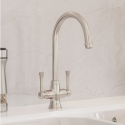 TES1BF Rangemaster Estuary Dual Lever Monobloc Kitchen Mixer Tap - Brushed Nickel