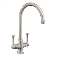 ONLY OPENED - Box Opened Rangemaster TES1BF Estuary Brushed Nickel Twin Lever Kitchen Tap