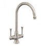 ONLY OPENED - Box Opened Rangemaster TES1BF Estuary Brushed Nickel Twin Lever Kitchen Tap