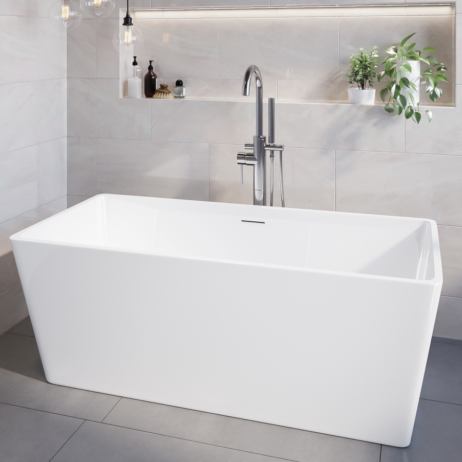 GRADE A1 - Freestanding Double Ended Bath 1500 x 700mm - Tetra