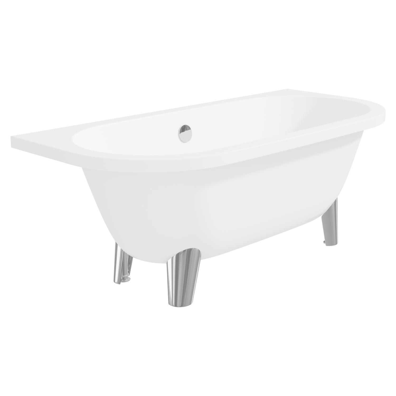 GRADE A1 Back To Wall Freestanding Bath with Modern Feet 1680 x 785