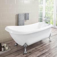 Kingham Traditional Slipper Style Freestanding Bath with Lion Feet - 1550 x 730 x 770mm Kingham Traditional Slipper Style Freestanding Bath with Lion Feet - 1550 x 730 x 770mm