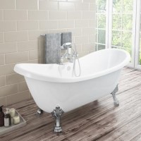 Lostock Traditional Double Ended Slipper Style Freestanding Bath with Lion Feet - 1750 x 730 x 770mm Lostock Traditional Double Ended Slipper Style Freestanding Bath with Lion Feet - 1750 x 730 x 770mm